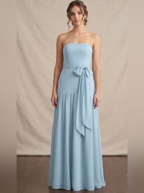 vera wang mist bridesmaid dress Strapless Vera Wang Mist Dress White By Vera Wang Dresses White By Vera Wang  One Shoulder